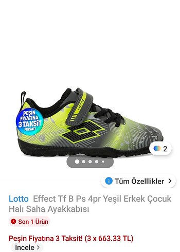 Lotto halı saha Renkli Spor Ayakkabı Velcro - Görsel 7