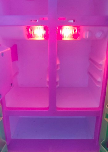 Renkli Pembe Çocuk Oyuncak buzdolabı - Görsel 2