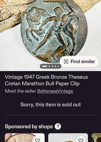 1947 yıllarından antika bronz mektup tutucu - Görsel 7