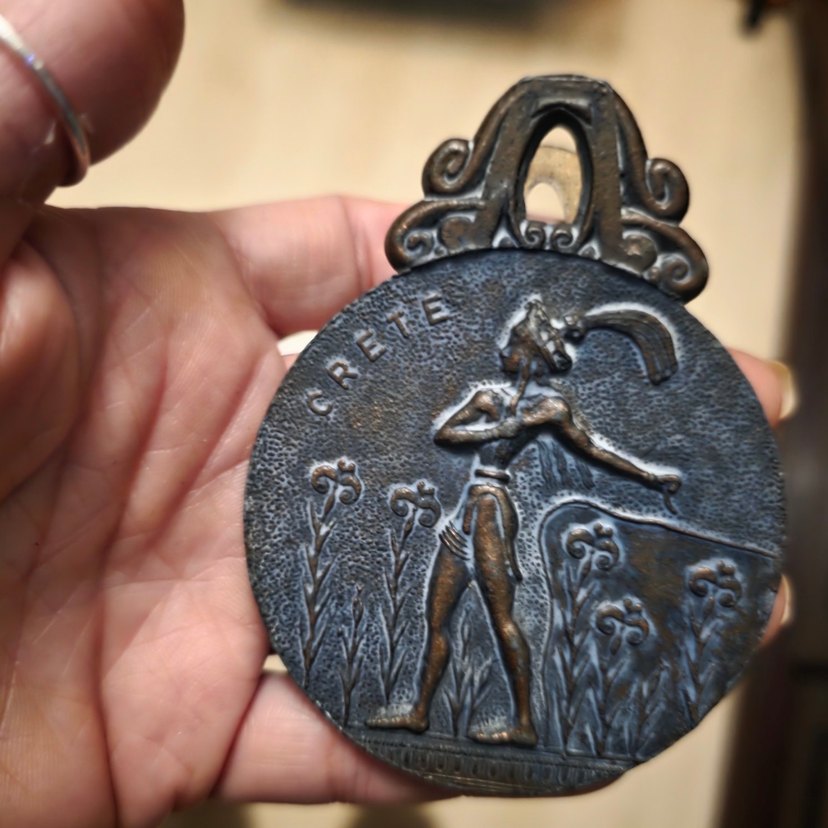 1947 yıllarından antika bronz mektup tutucu - Görsel 4