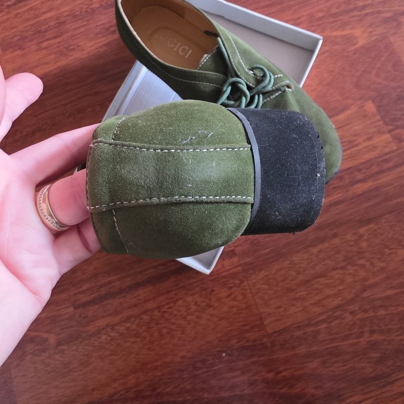 Yeşil Süet Kadın Dolgu Topuk Ayakkabı - Görsel 5