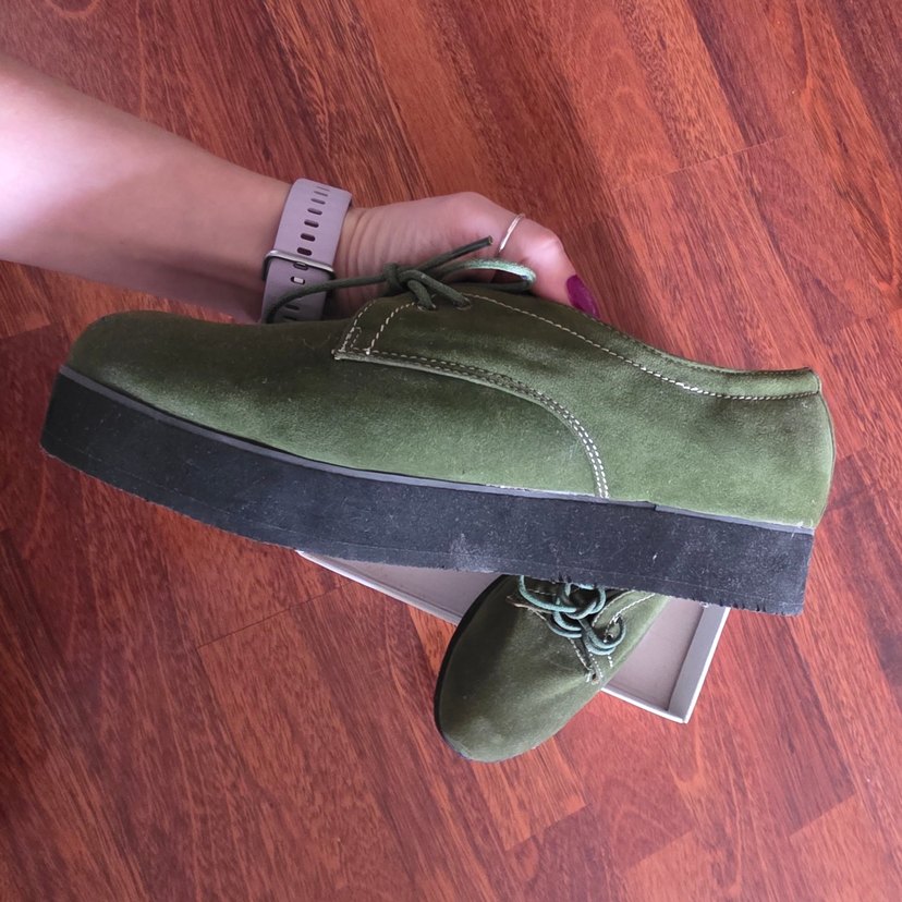 Yeşil Süet Kadın Dolgu Topuk Ayakkabı - Görsel 3