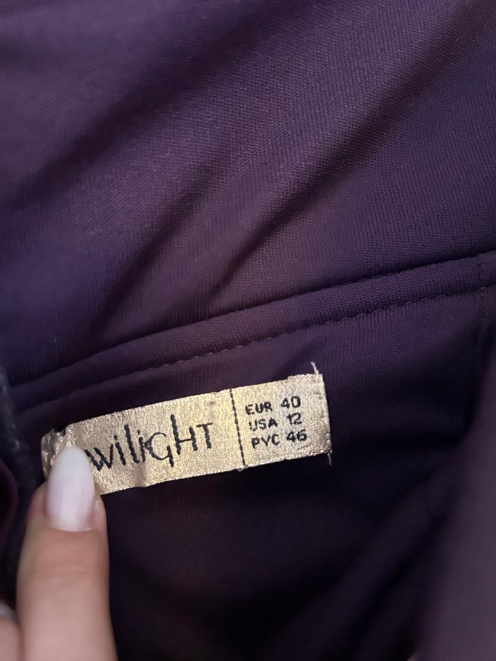 Mor Uzun Drapeli Abiye Elbise - Görsel 3