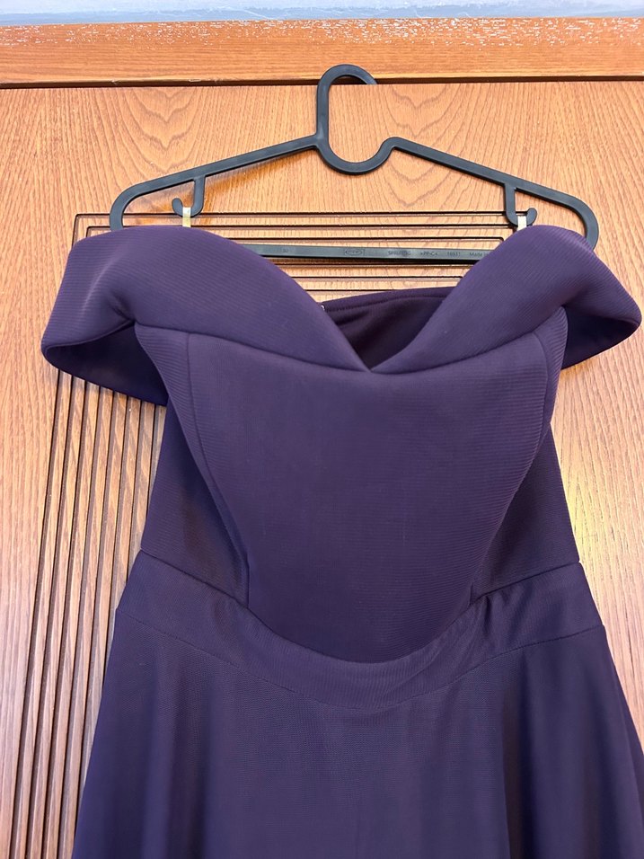 Mor Uzun Drapeli Abiye Elbise - Görsel 2