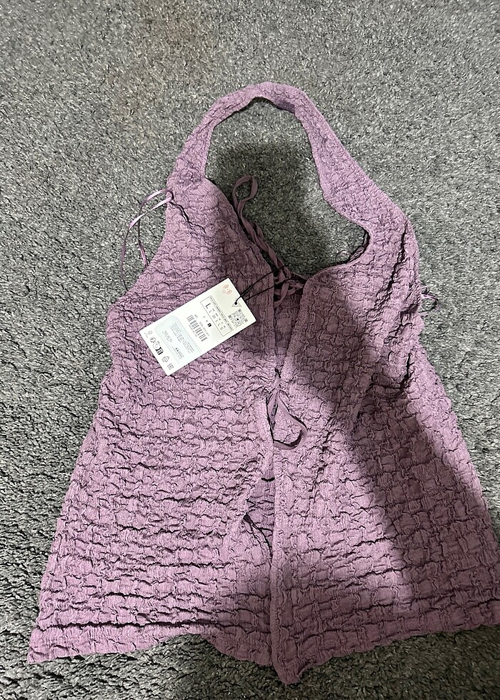 ZARA HALTER YAKA DOKUMALI BLUZ - Görsel 2