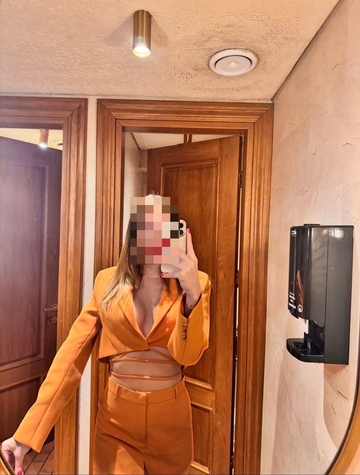 Zara Turuncu Ceket Şort etek Takım - Görsel 2