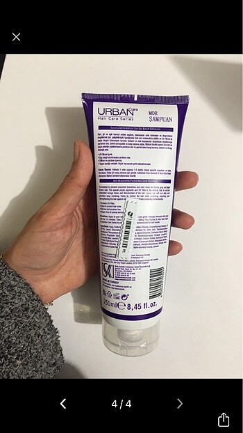  Beden Renk Mor şampuan, krem maske