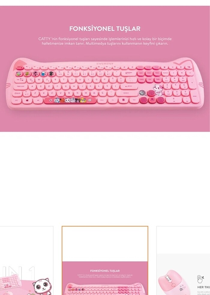 EVEREST KEDİ KLAVYE (SIFIR ) - Görsel 2