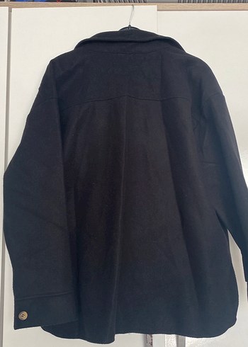 Düğmeli Siyah Süet Midi Ceket - Görsel 5