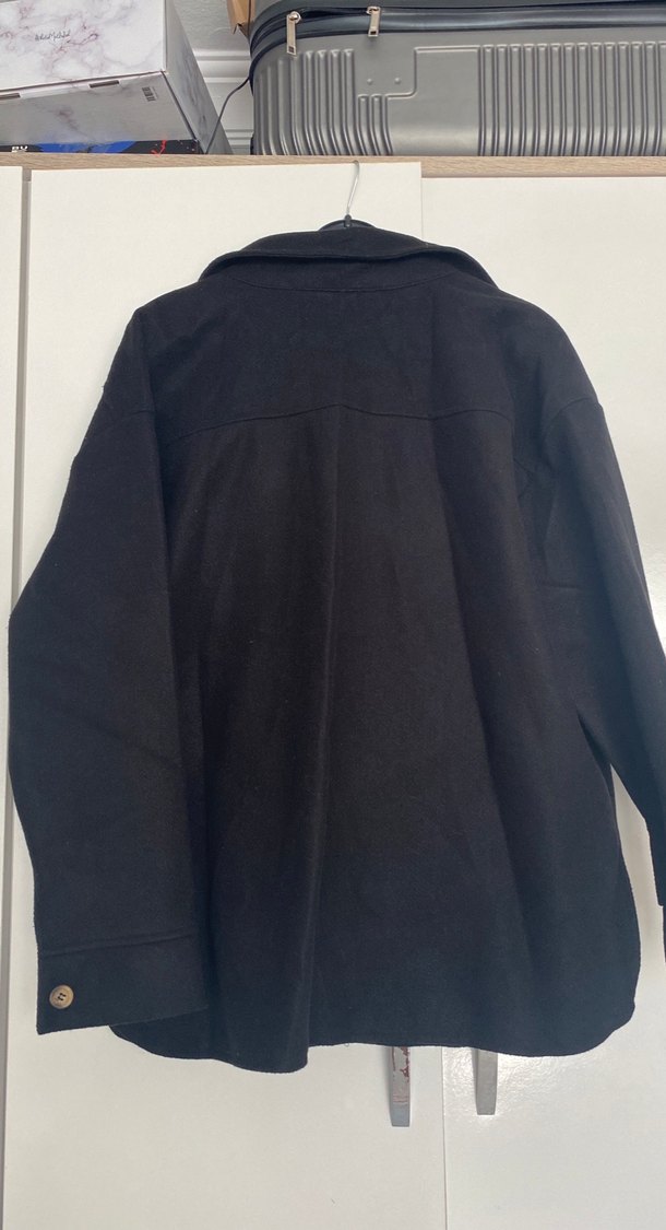 Düğmeli Siyah Süet Midi Ceket - Görsel 5