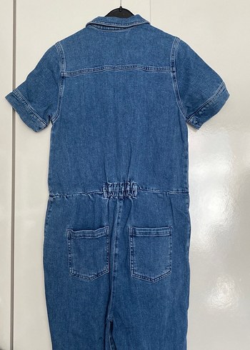 Kadın Lacivert Denim Midi Tulum - Görsel 6
