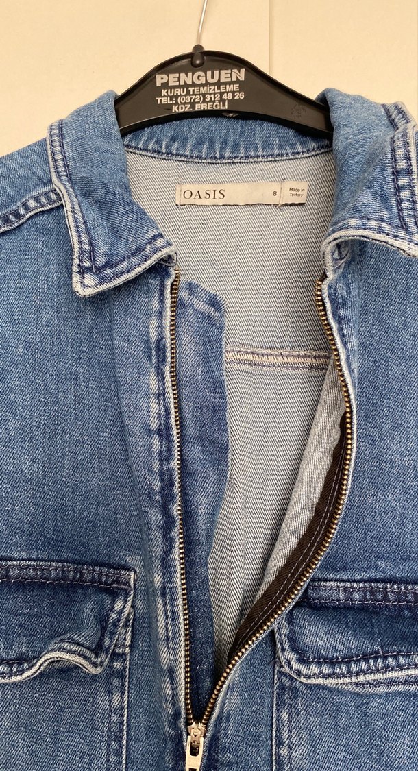 Kadın Lacivert Denim Midi Tulum - Görsel 5