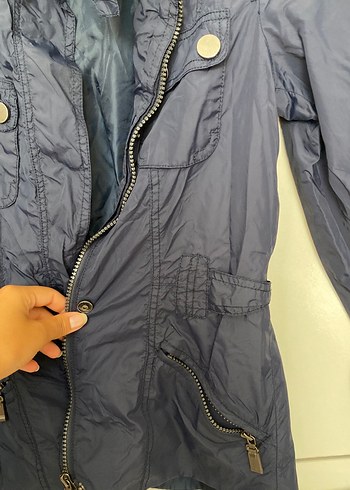 Düğmeli Lacivert Kadın Ceket - Görsel 3