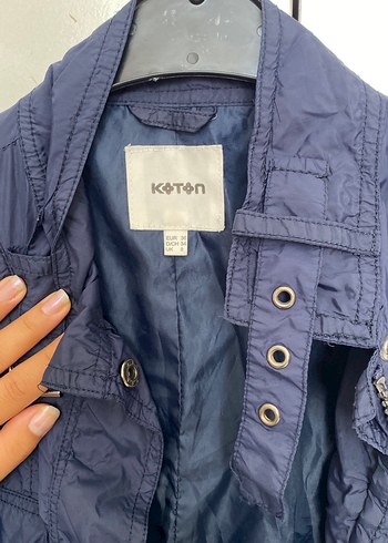 Düğmeli Lacivert Kadın Ceket - Görsel 4