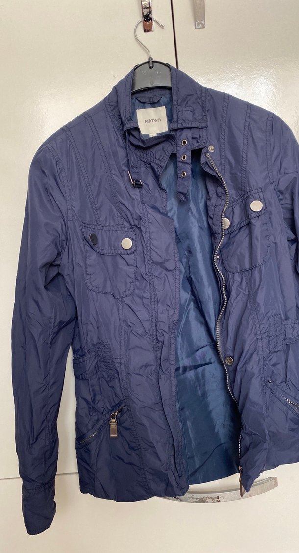 Düğmeli Lacivert Kadın Ceket - Görsel 2