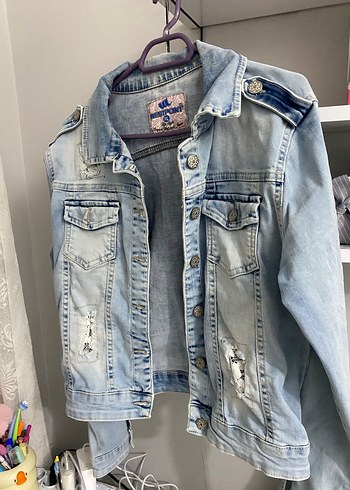LC Waikiki Düğmeli Mavi kot Kadın Ceket