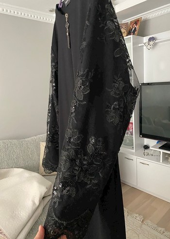50 Beden siyah Renk krep kumaş ferace
