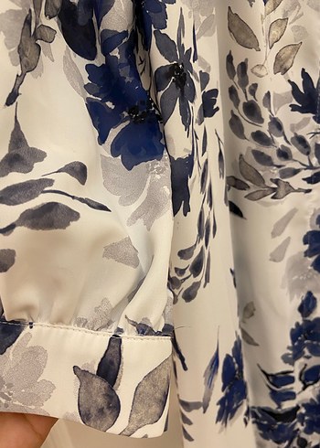 Mavi Çiçek Desenli Uzun Bohem Elbise - Görsel 4