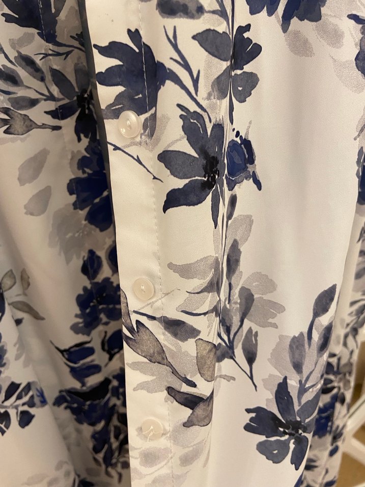 Mavi Çiçek Desenli Uzun Bohem Elbise - Görsel 3