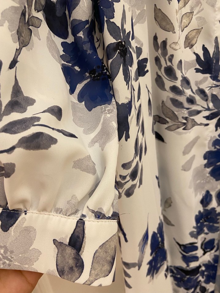 Mavi Çiçek Desenli Uzun Bohem Elbise - Görsel 4