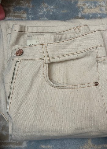 Bej Kadın Keten Pantolon - Görsel 2