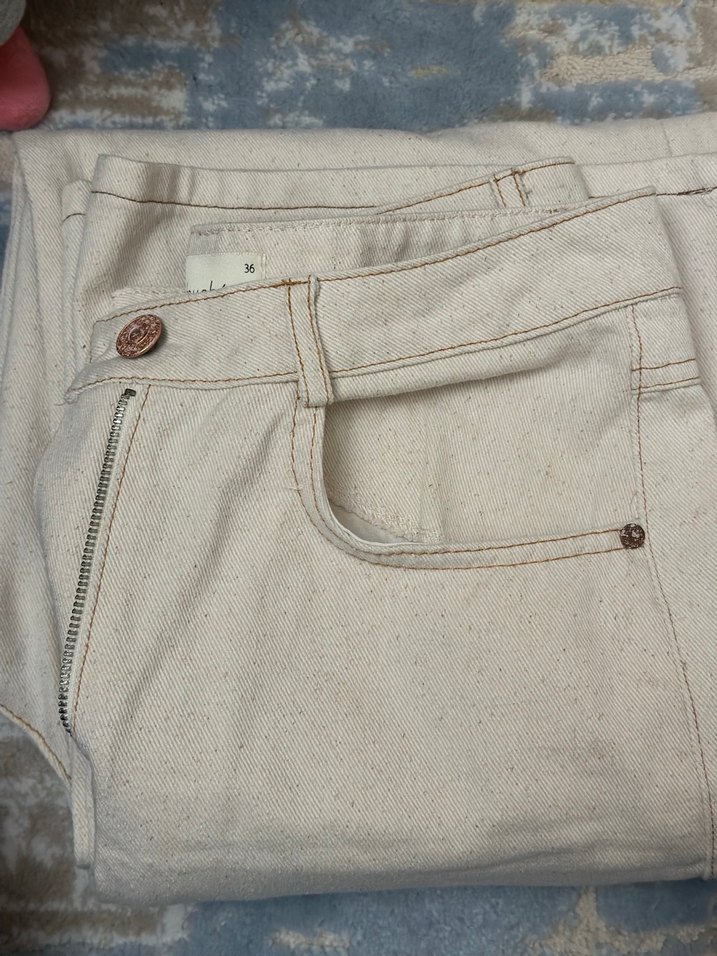 Bej Kadın Keten Pantolon - Görsel 2