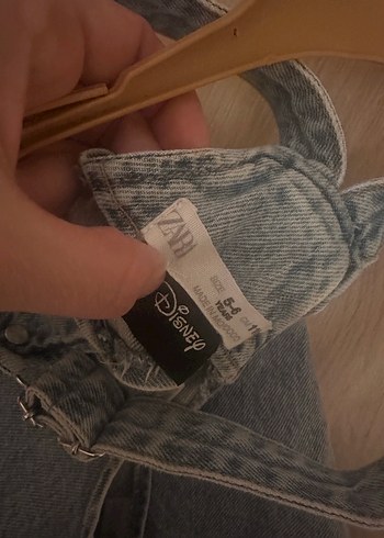 Kız Çocuk Gri Kot Salopet Elbise - Görsel 4