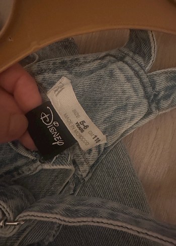 Kız Çocuk Gri Kot Salopet Elbise - Görsel 3