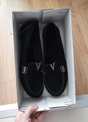 Siyah süet loafer