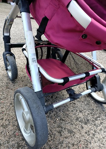 Parlak Pembe Bebek Arabası ve puset - Görsel 8