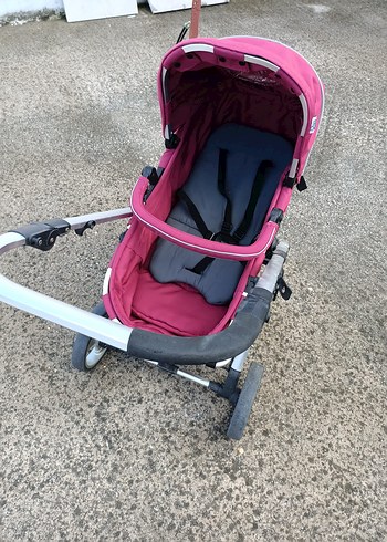 Parlak Pembe Bebek Arabası ve puset - Görsel 4