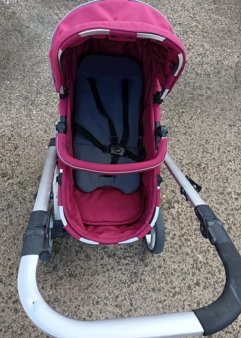 Parlak Pembe Bebek Arabası ve puset - Görsel 6