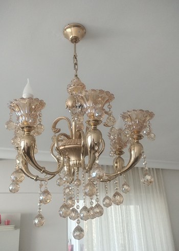 Bej Kristal Detaylı Avize - Görsel 3