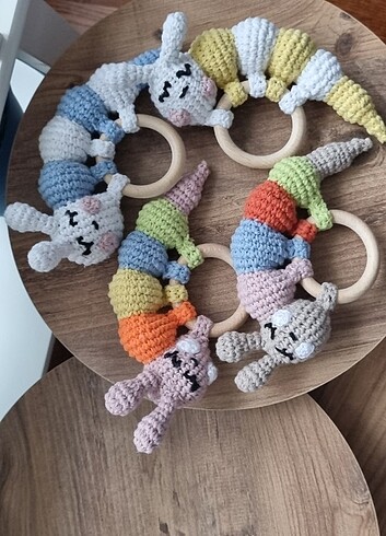  Beden Renk Amigurumi tırtıl çıngırak 