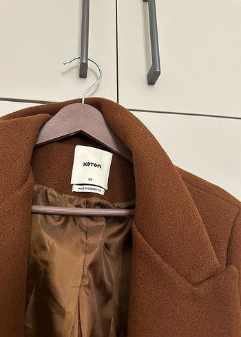 Düğmeli Kahverengi Süet Midi Kadın Kaban - Görsel 2