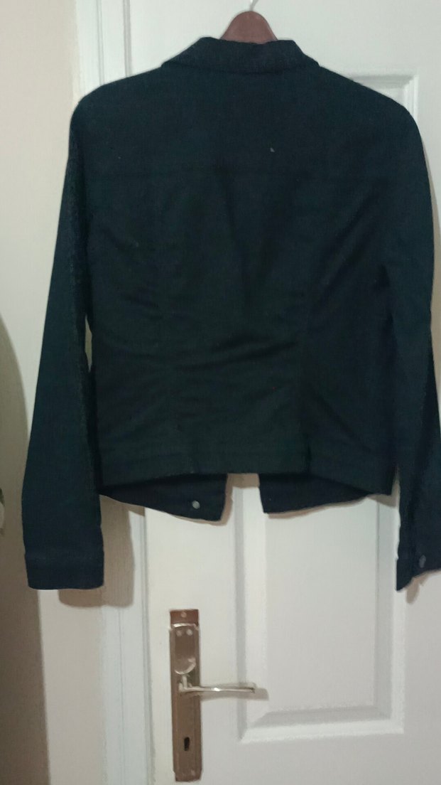 mavinin Düğmeli Siyah Kadın Denim Ceket - Görsel 2