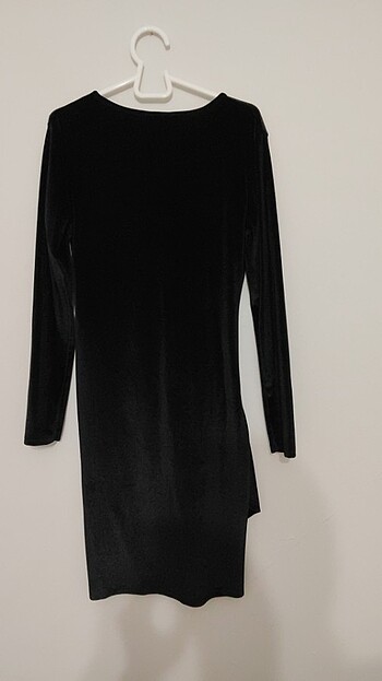 Kadife Elbise Siyah- Bordo  - Görsel 4