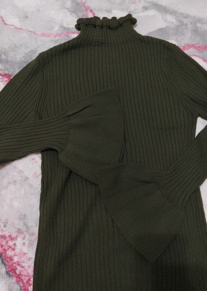 Bayan triko kazak kol detaylı - Görsel 4