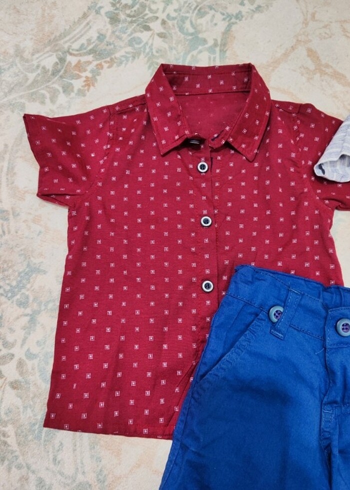 Erkek Bebek Gömlek Şort - Görsel 2