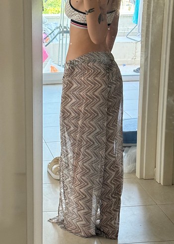 Transparan Bikini Üstü Kumaş Pantolon - Görsel 2