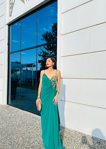 Yeşil taşlı abiye - Görsel 2