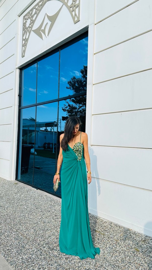 Yeşil taşlı abiye - Görsel 3