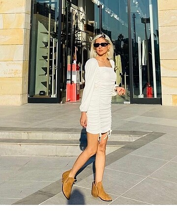 Drapeli elbise - Görsel 2