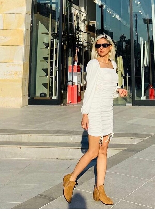 Drapeli elbise - Görsel 2