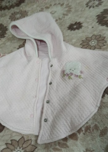 Kapüşonlu Düğmeli Kız Panço - Görsel 2