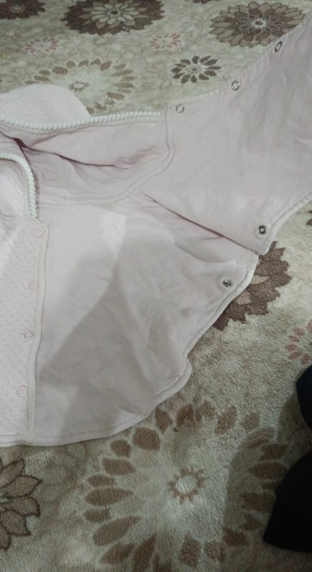 Kapüşonlu Düğmeli Kız Panço - Görsel 3