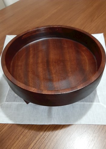 Parlak Kahverengi Ahşap Ayaklı Kase - Görsel 3