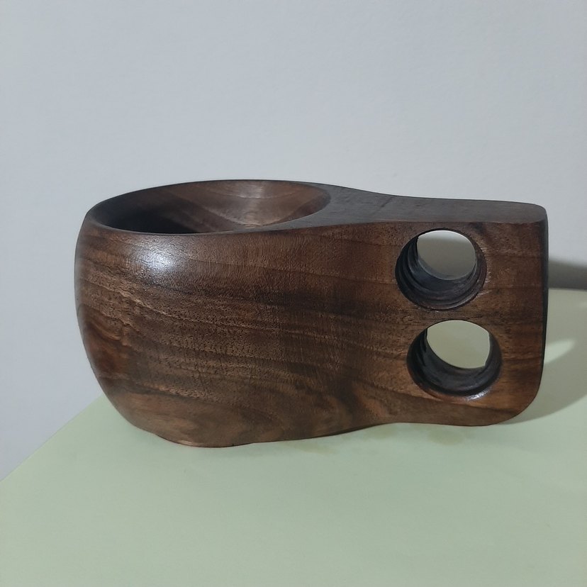 Koyu Kahverengi Ahşap Kupa - Görsel 2