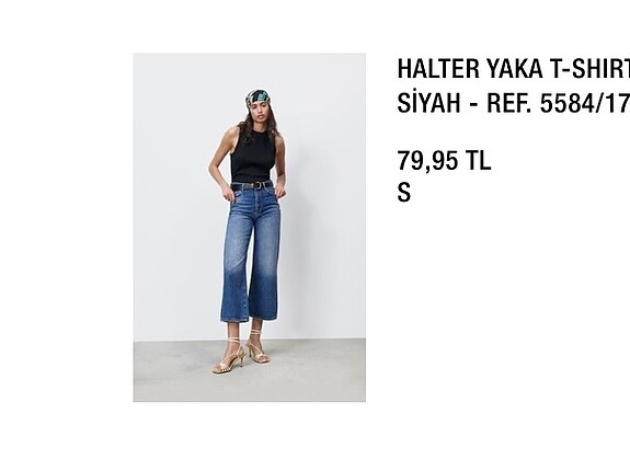 Zara Zara halter yaka siyah t-shirt 