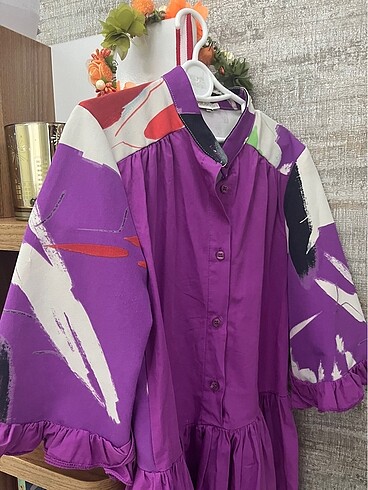 7 Yaş Beden mor Renk B&G Store elbise